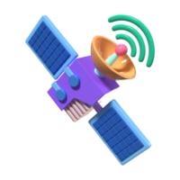 icono de ilustración 3d de satélite png