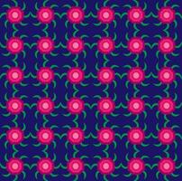 Abstract floral pattern in pink color on blue background vector