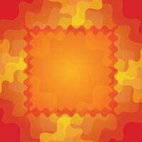 Vector abstract geometric frame on orange and yellow gradient background