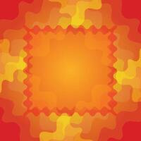 Vector abstract geometric frame on orange and yellow gradient background