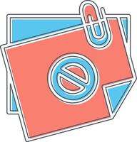 Sticky Notes Ban Vector Icon