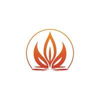 A logo of fire flame icon vector orange silhouette fire design template on white background