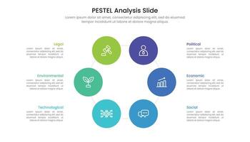PESTEL analysis slide infographic with icons vector