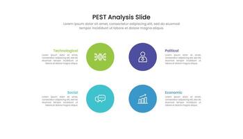 PEST analysis slide infographic with icons vector