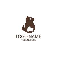 bear carrying a bottle logo design vector