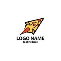 rocket pizza logo design vector