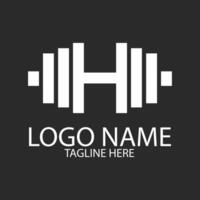 letter H dumbbell logo design vector