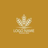 Tres tallos de trigo logo logo diseño vector