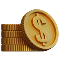 Coins 3D Illustration for web, app, infographic, etc png