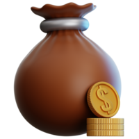 dinero bolso 3d ilustración para web, aplicación, infografía, etc png