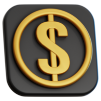 Dollar Sign 3D Illustration for web, app, infographic, etc png