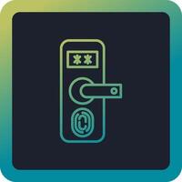 Fingerprint Door Protection Vector Icon