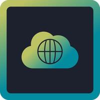 mundo nube vector icono