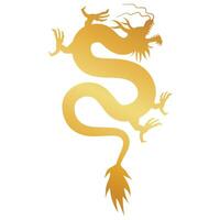 Golden Dragon Silhouette vector