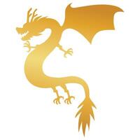 Golden Dragon Silhouette vector