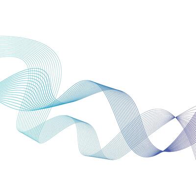 Abstract Gradient Wavy Line Decoration