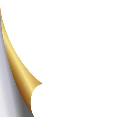 Golden Curled Corner Paper