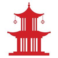 Silhouette of Chinese Building vector