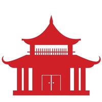 Silhouette of Chinese Building vector