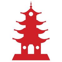 Silhouette of Chinese Building vector
