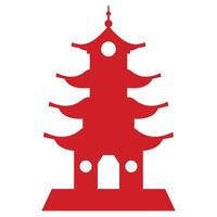 Silhouette of Chinese Building vector