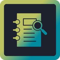 Notepad Search Vector Icon