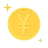 plano diseño ilustración de oro japonés yen o chino yuan moneda. negocio y Finanzas concepto. vector
