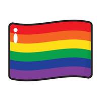 Kawaii rainbow colored flag icons. LGBTQI concept. vector