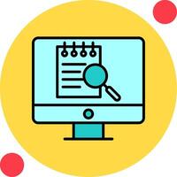 File Search Computer Vector Icon