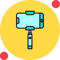 icono de vector de palo selfie