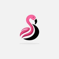 modern abstract flamingo logo design with mofern color vector