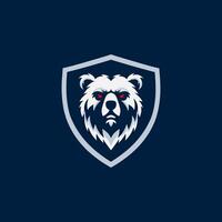 awesome bear esport logo design vector