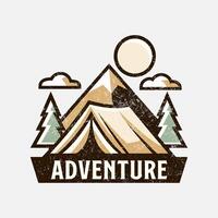 modern vintage retro of summer adventure badge logo for tshirt printing vector