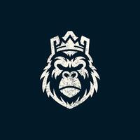 gorilla logo design with grungeg texture vector