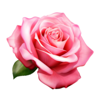 AI generated Isolated Fresh Pink Rose without Background Interruptions png