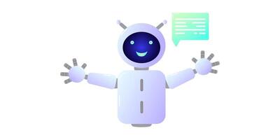 Chatbot assistant form robot with ai 3d vector