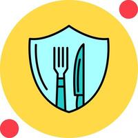 Cutlery Shield Vector Icon