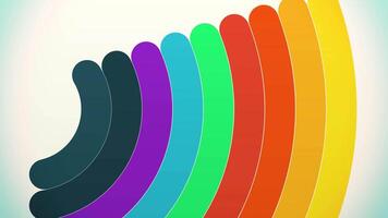 virvlande färgrik rader i cirkel på vit bakgrund. regnbåge och pastell Färg begrepp. abstraktion av regnbåge rader video