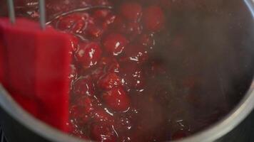 Cherry in syrup, boiled cherry. Boiling raspberry syrup. Preparation of raspberry syrup video