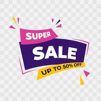 isolated sale banner with text and discount for advertisement design vector