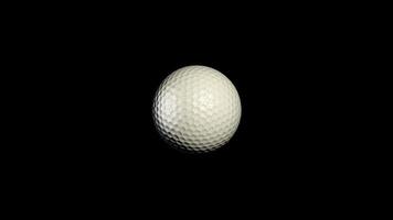 golfe bola rotativo em branco fundo. golfe bola animação video