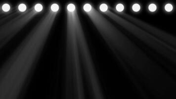 Bright stage lights flashing in white color seamless loop. Animation scene lighting video