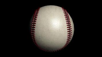 Baseball rotating on the black background. Seamless loop. Animation of a baseball ball video