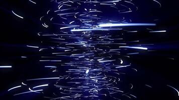 Abstraction. Blue tornado gradually gaining momentum. Particle background. Science video