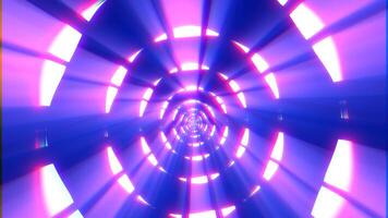 Purple energy digital circles tunnel frame made of lines and dots futuristic magical glowing bright. Abstract background. Video in high quality 4k, motion design