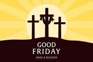 vector design good friday background illustration with the cross and sun