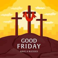 vector good friday on sunset background illustration