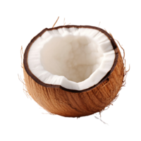 ai généré noix de coco image sur une clair Contexte png