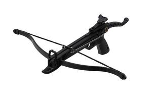 Modern crossbow isolate on a white back. Quiet weapon for hunting and sports. photo