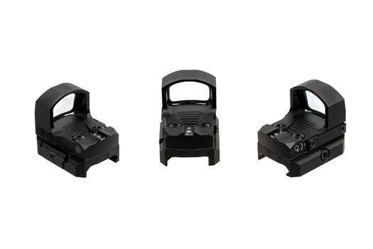 moderno óptico colimador vista. puntería dispositivo para disparo a corto distancias aislar en un blanco atrás. foto